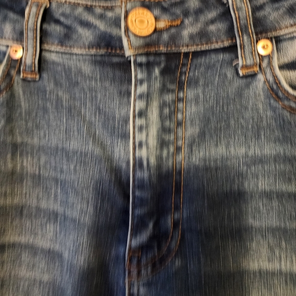 FOREVER 21 Denim Bell Bottom Jeans Flared Pants Distressed Medium Wash Size 29 - Picture 9 of 15